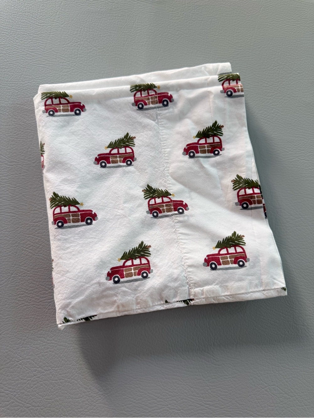 Pottery Barn Christmas Tree Woody Car King Pillowcase - 1 CASE